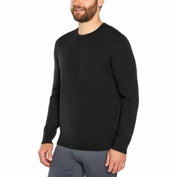 Banana Republic 100% Wool Crew Neck Black Lightweight Sweater Size Medium NWT - Picture 3 of 9